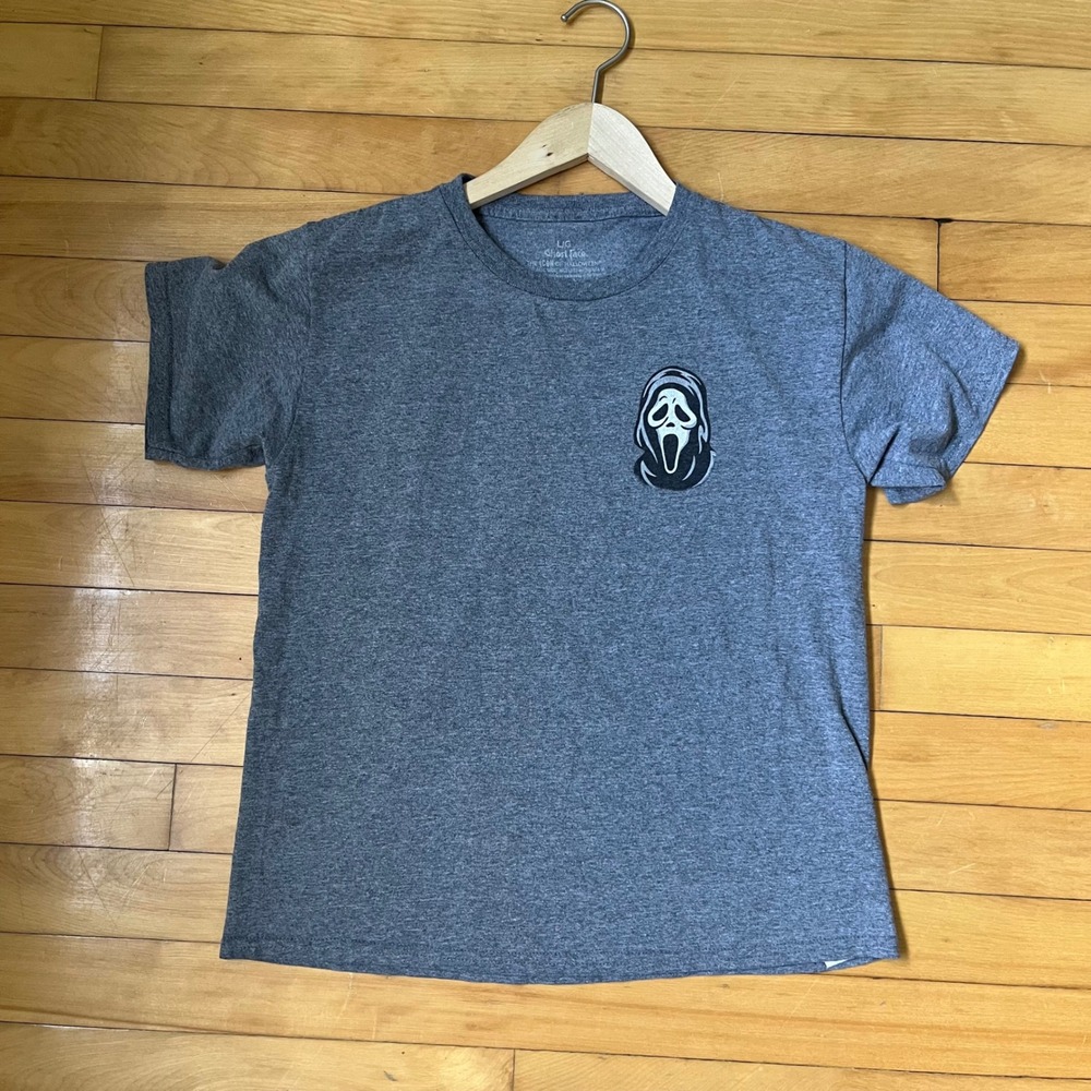 Ghost Face Scream VI New York Have A Slice Pizza Gray Graphic T-Shirt Large